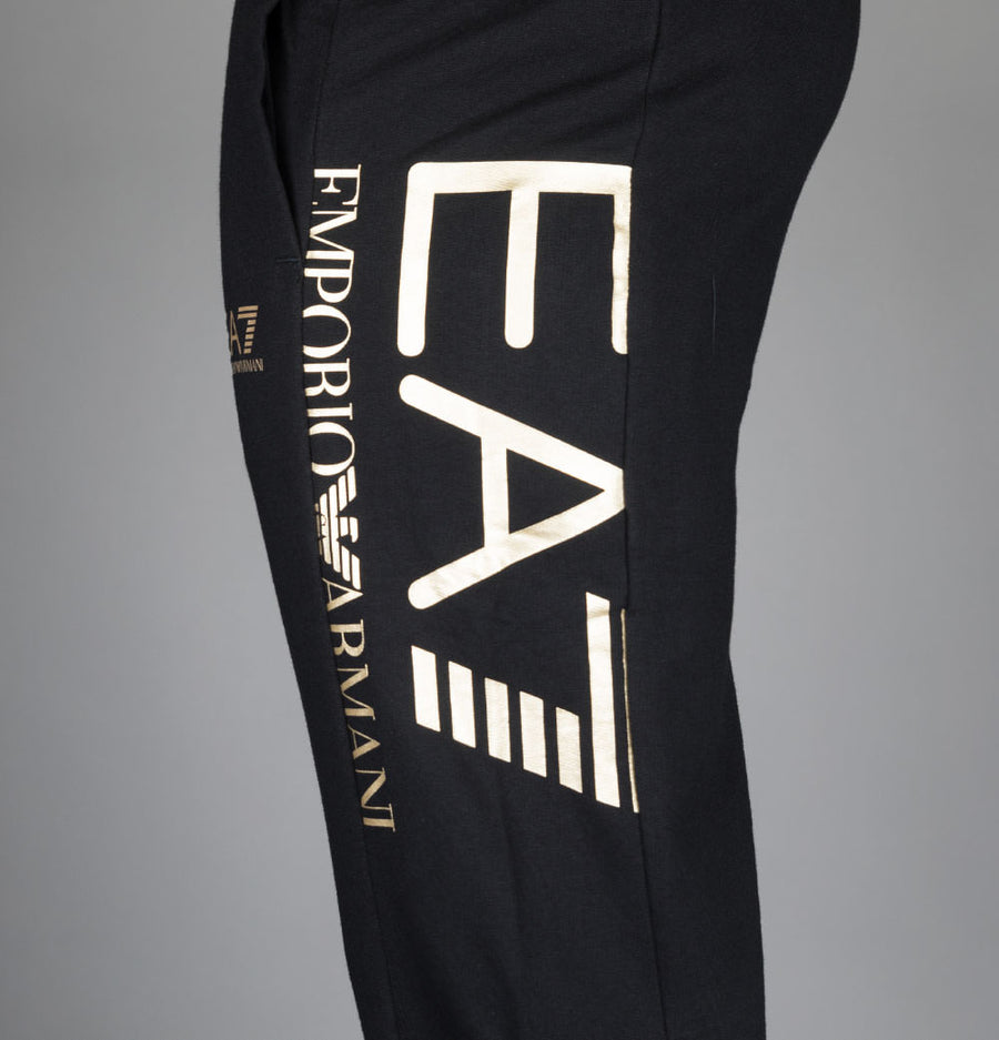 EA7 Logo Series Oversized Logo Joggers Black