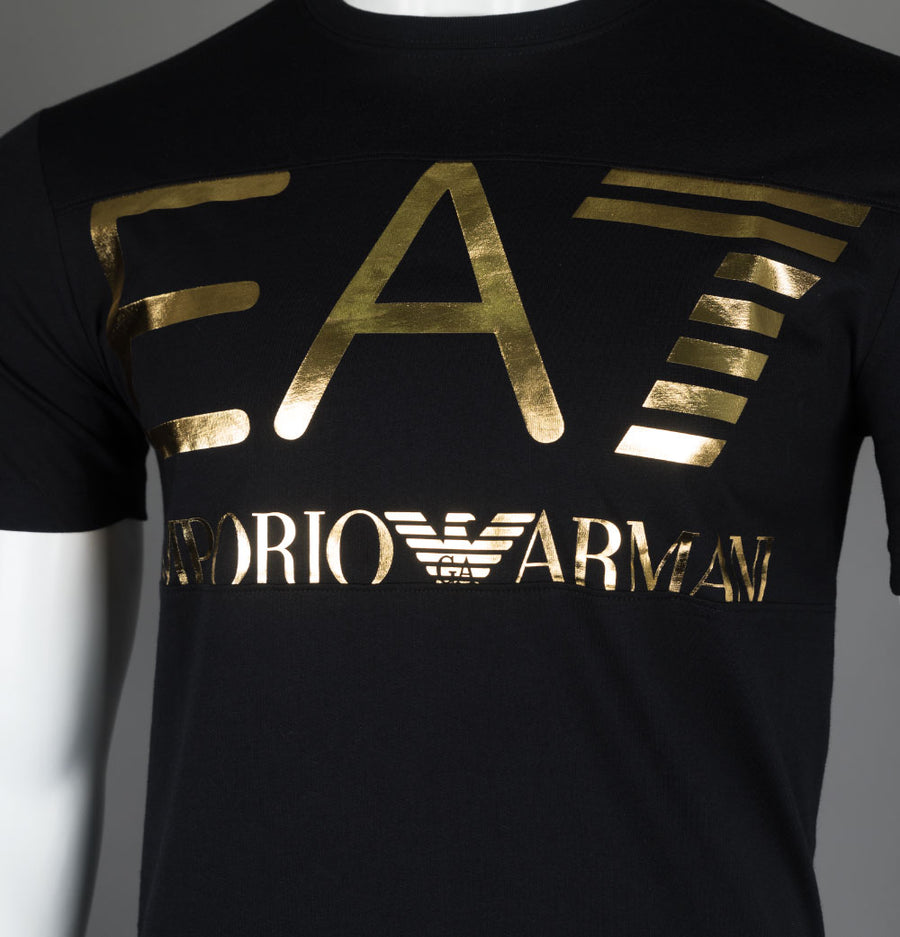 EA7 Logo Series Oversized Logo T-Shirt Black