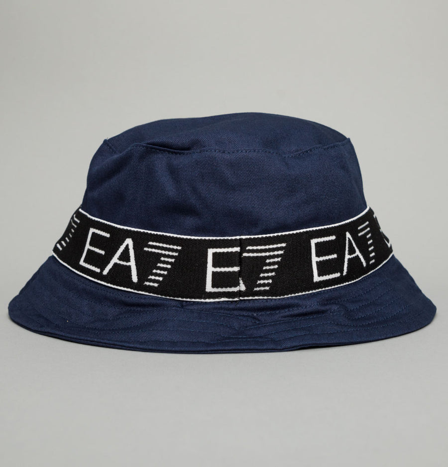 EA7 Logo Series Taping Bucket Hat Navy Blue