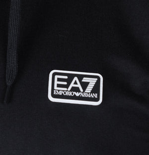 EA7 Logo Series Taping Zip Up Sweatshirt Black