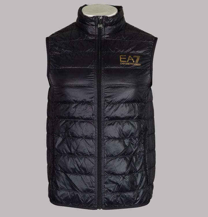EA7 Quilted Down Gilet Black/Gold