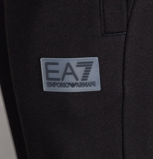 EA7 Rubber Logo Joggers Black