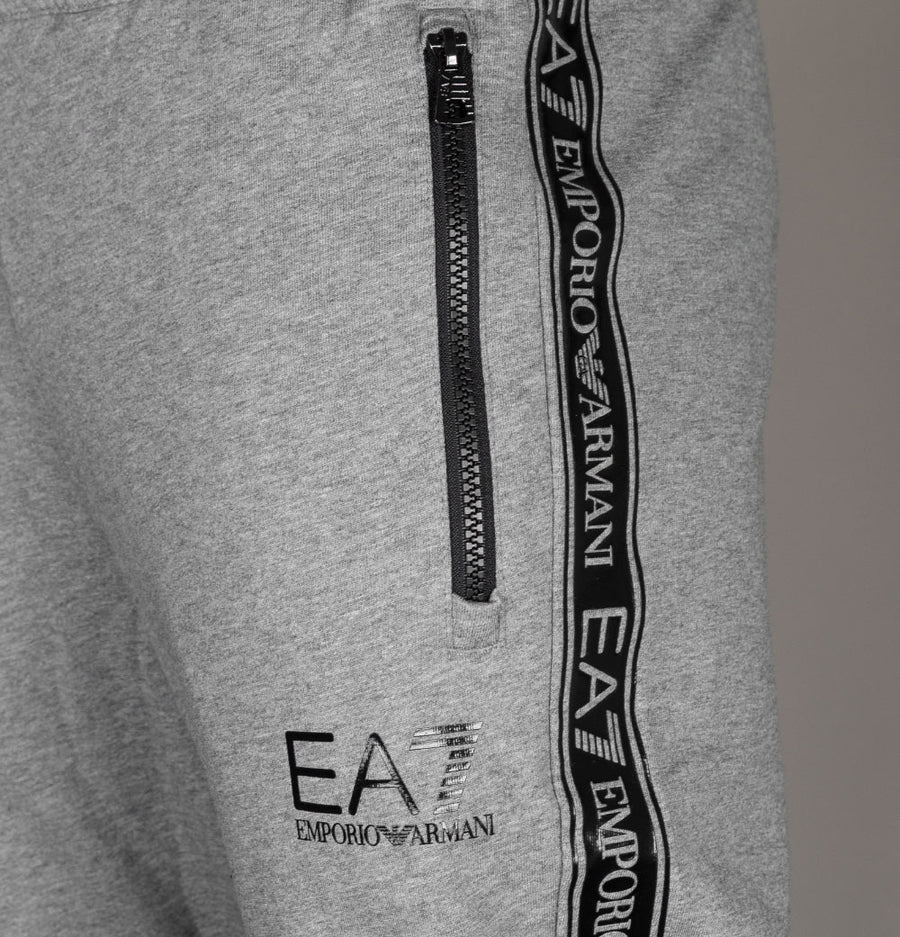EA7 Rubberised Taping Logo Joggers Medium Grey