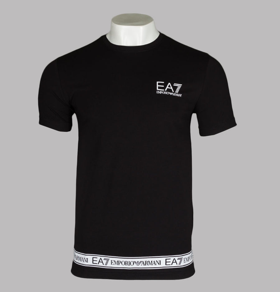 EA7 Rubberised Taping Logo T-Shirt Black