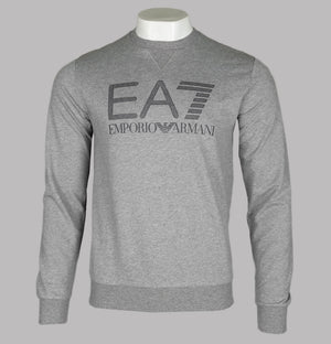 EA7 Rubberised Textured Logo Sweatshirt Medium Grey