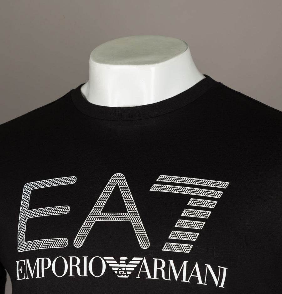 EA7 Rubberised Textured Logo T-Shirt Black