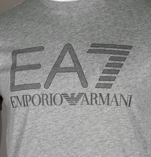 EA7 Rubberised Textured Logo T-Shirt Medium Grey