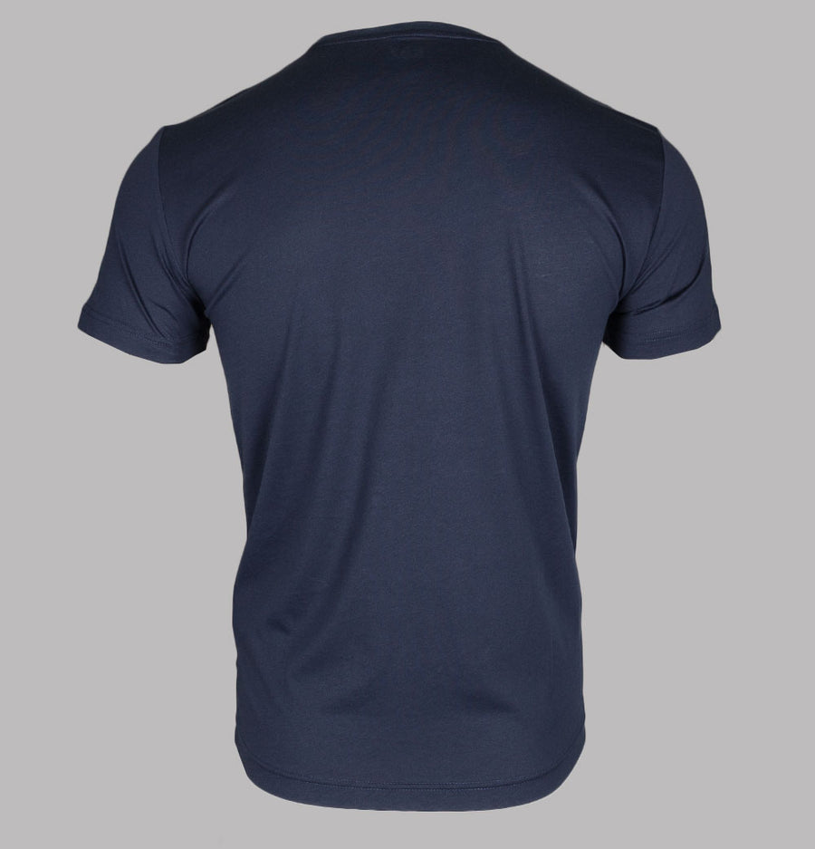 EA7 Rubberised Textured Logo T-Shirt Navy Blue