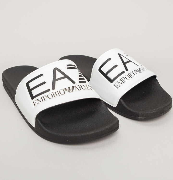 EA7 Sea World Logo Slides White/Black/Black
