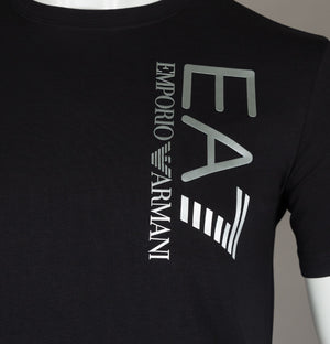 EA7 Silver Chest Logo T-Shirt Black