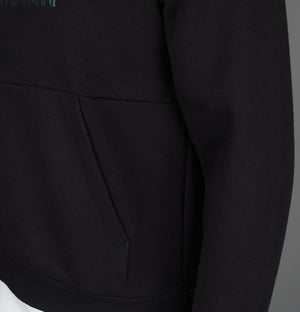 EA7 Two Tone Graphic Logo Hooded Sweatshirt Black