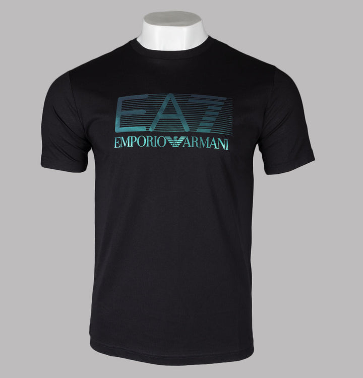 EA7 Two Tone Graphic Logo T-Shirt Black
