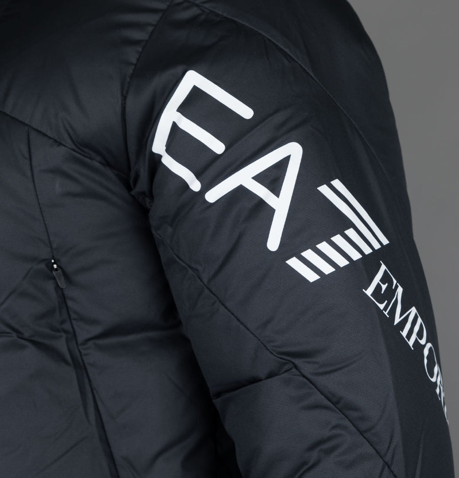 EA7 Winter Hooded Padded Jacket Black