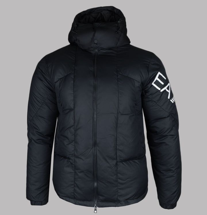 EA7 Winter Hooded Padded Jacket Black