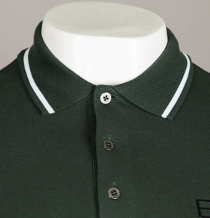 EA7 L/S Tipped Collar Polo Shirt Dark Green