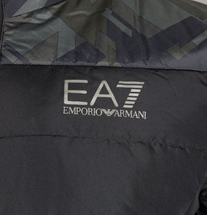 EA7 Quilted Bomber Jacket Black
