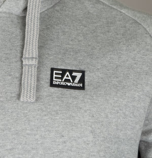 EA7 Rubber Box Logo Hooded Sweatshirt Medium Grey
