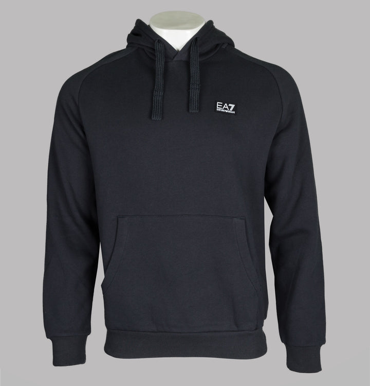 EA7 Rubber Box Logo Hooded Sweatshirt Night Blue