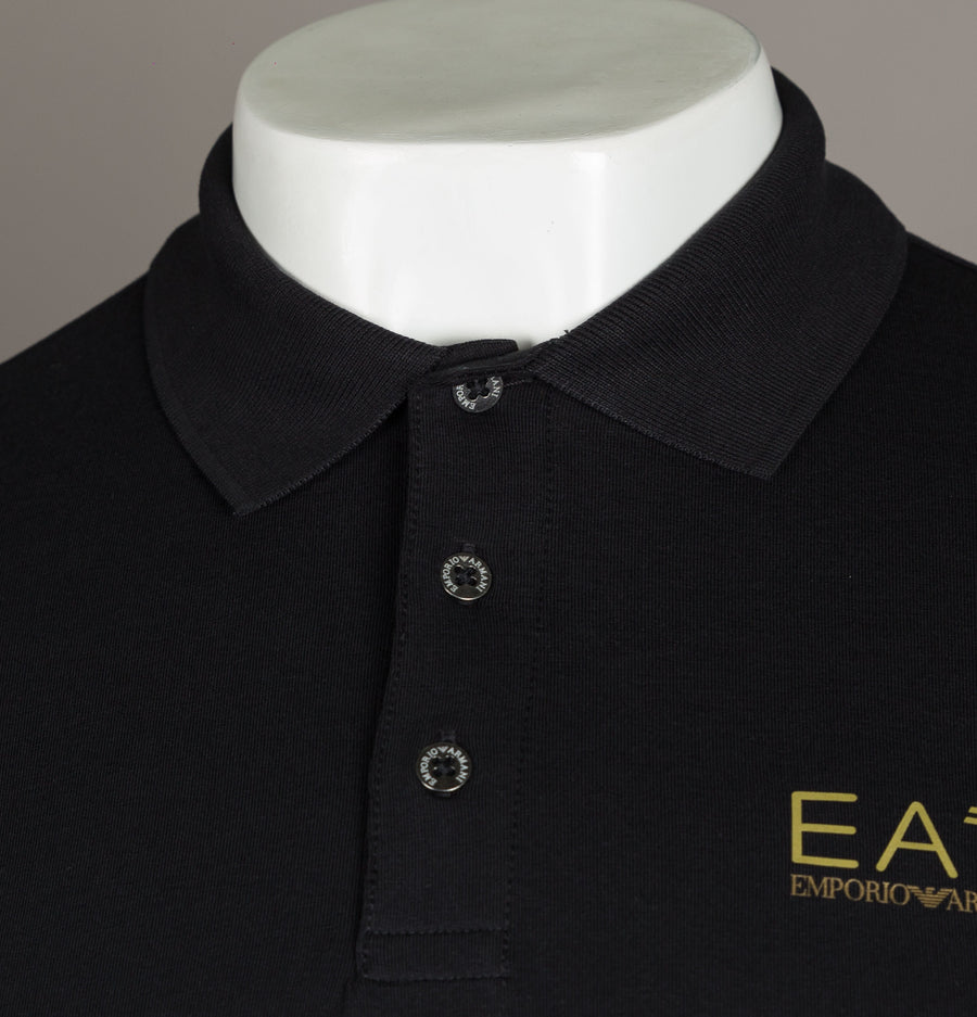 EA7 S/S Jersey Polo Shirt Black/Gold