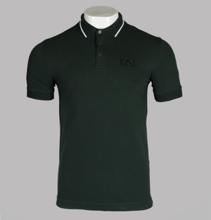EA7 S/S Tipped Collar Polo Shirt Dark Green