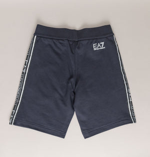 EA7 Logo Taping Cotton Shorts Navy