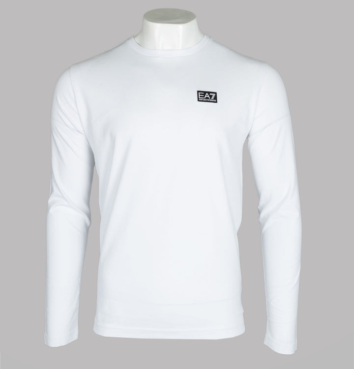 EA7 L/S Woven Box Logo T-Shirt White