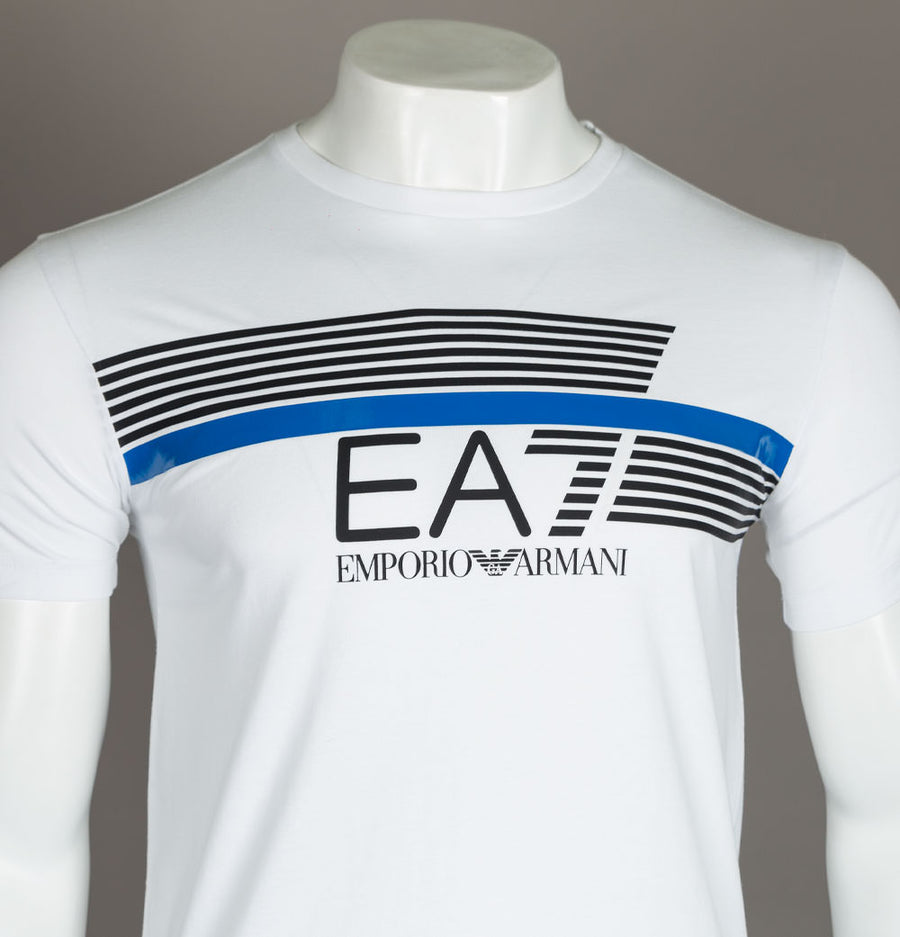 EA7 Stripe Lines Logo T-Shirt White