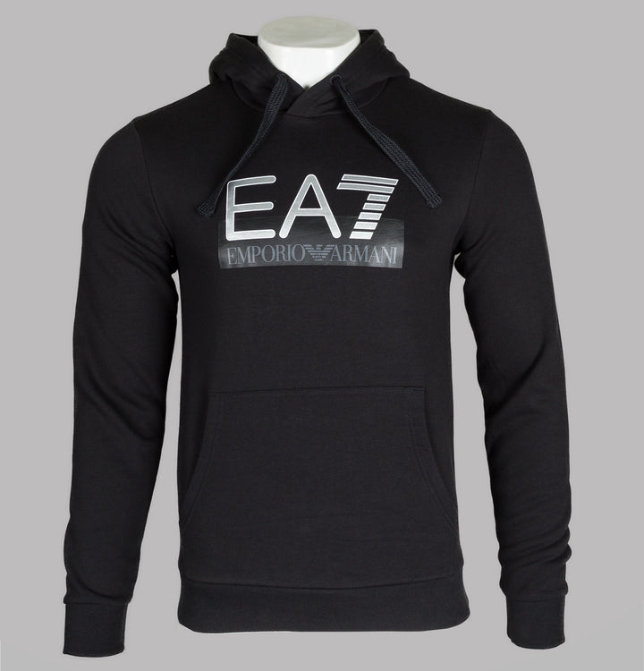 EA7 Visibility Logo Hooded Sweatshirt Black