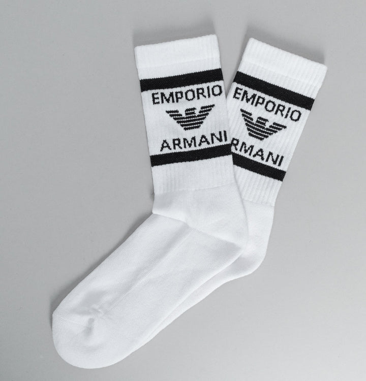 Emporio Armani 2 Pack Sport Socks White