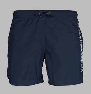 Emporio Armani Embroidered Logo Swim Shorts Navy Blue
