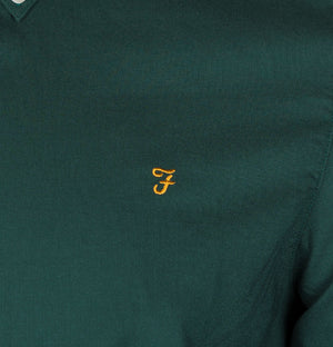 Farah Brewer Slim Fit Oxford Shirt Forest Green