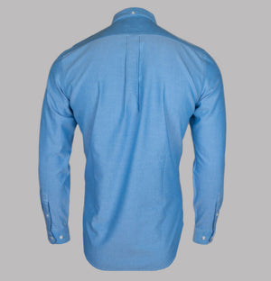 Farah Brewer Slim Fit Oxford Shirt Mid Blue