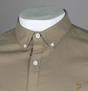 Farah Brewer Slim Fit Oxford Shirt Beige