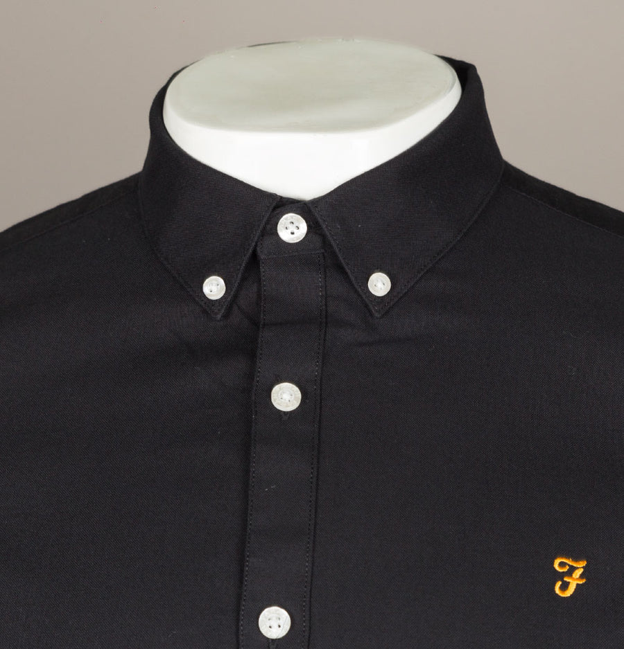 Farah Brewer Slim Fit Oxford Shirt Black