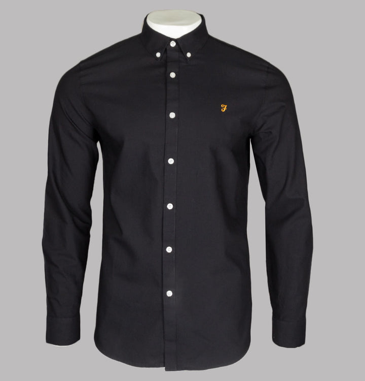 Farah Brewer Slim Fit Oxford Shirt Black