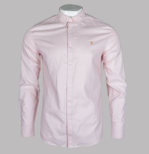 Farah Brewer Slim Fit Oxford Shirt Pink