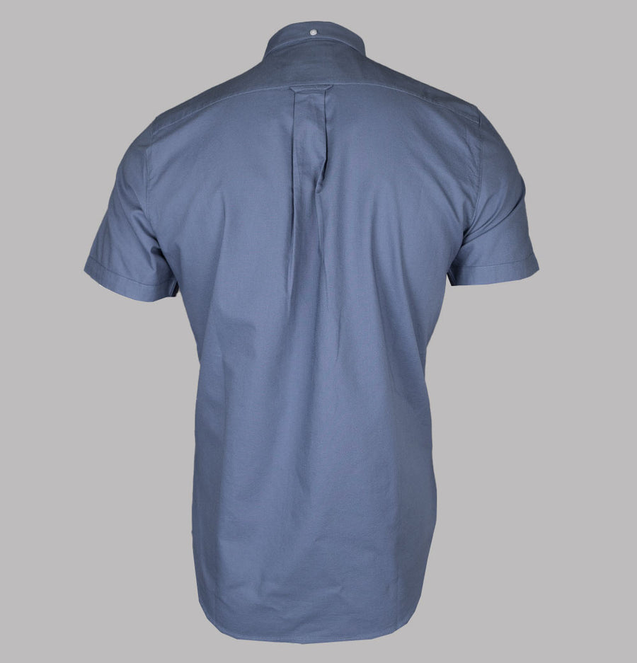 Farah Brewer Slim Fit S/S Oxford Shirt Battleship Blue