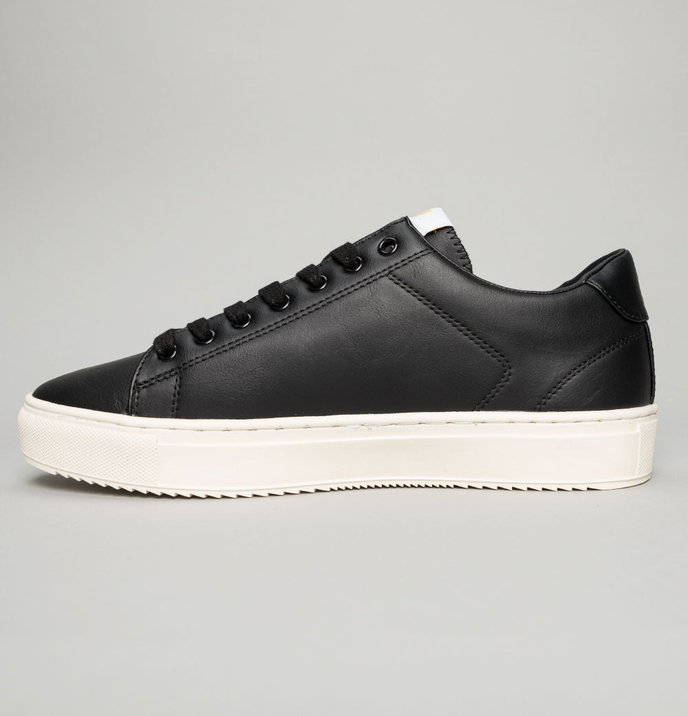 Black with sales white sole trainers