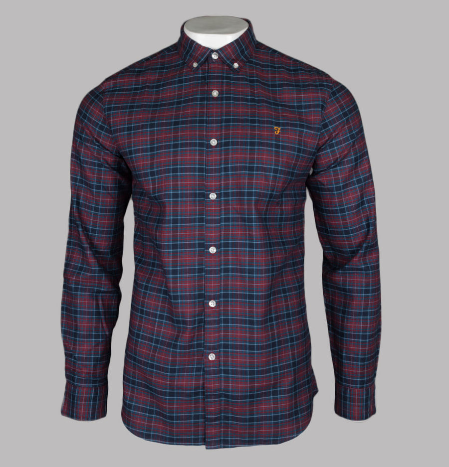 Farah Fraser Check Shirt Navy