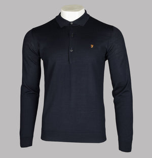Farah Glenarm Knitted Polo Shirt True Navy