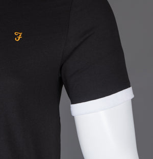 Farah Groves Ringer T-Shirt Black