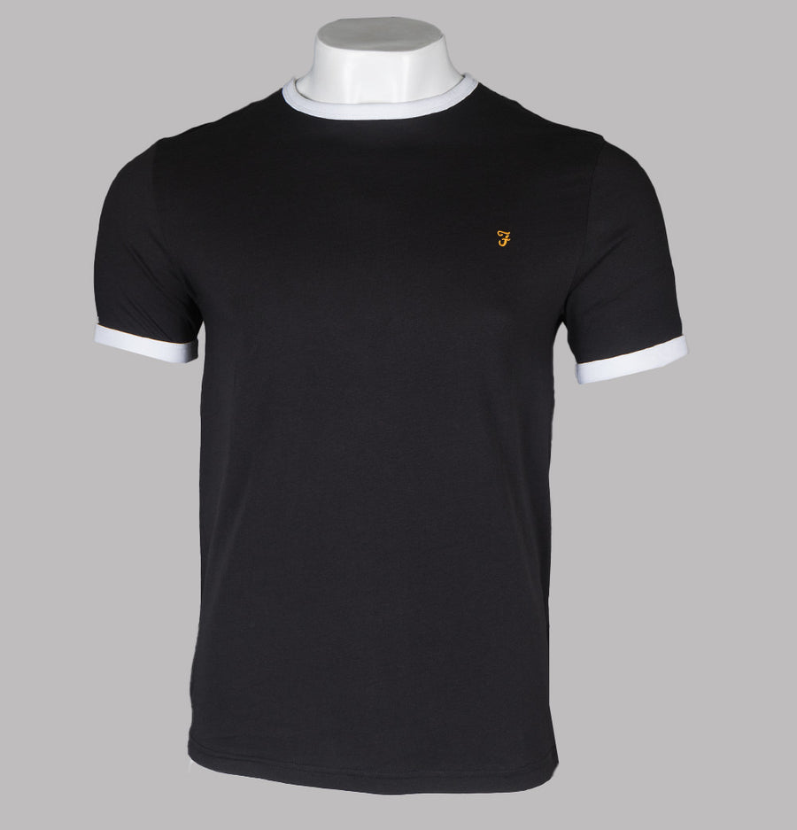 Farah Groves Ringer T-Shirt Black
