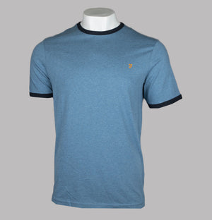 Farah Groves Ringer T-Shirt Blue Dusk Marl