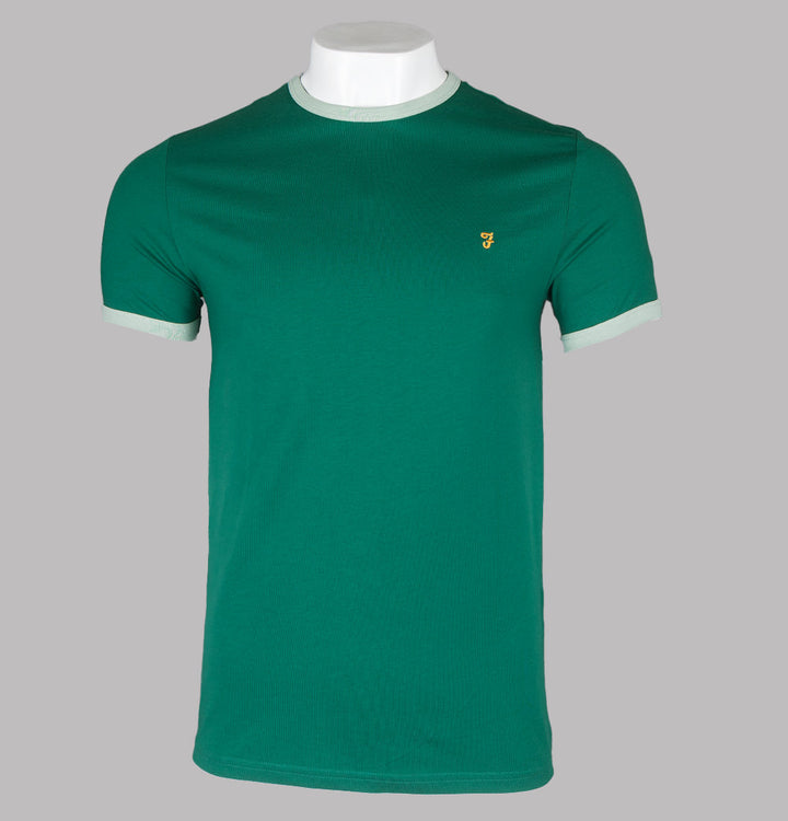 Farah Groves Ringer T-Shirt Green Haze