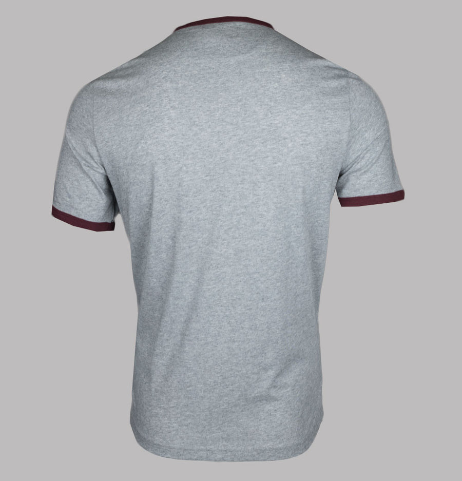 Farah Groves Ringer T-Shirt Light Grey Marl