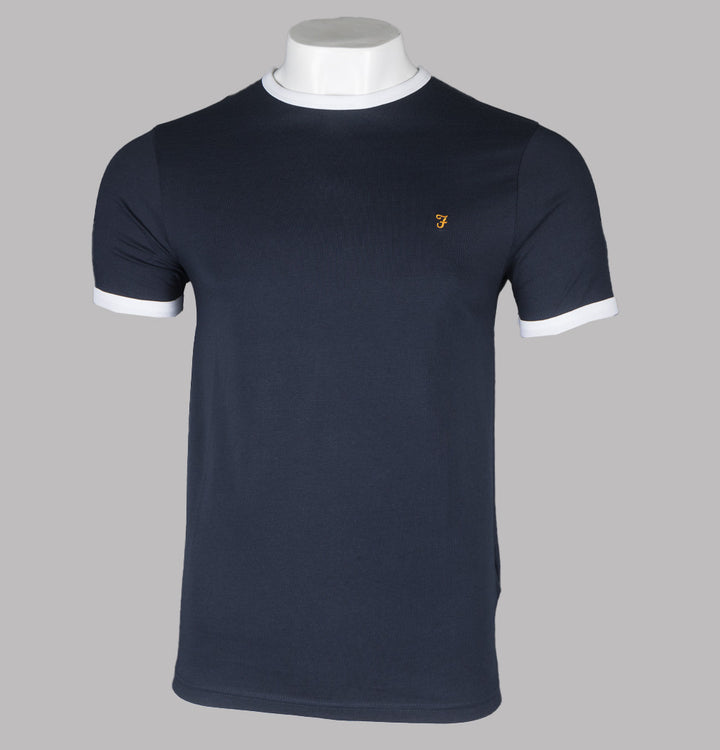 Farah Groves Ringer T-Shirt True Navy