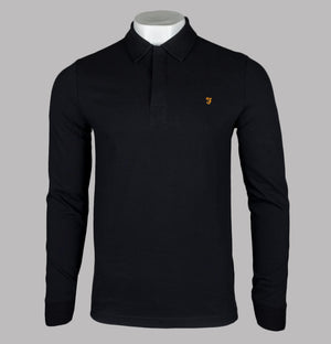 Farah Haslam Slim Fit LS Polo Shirt Black