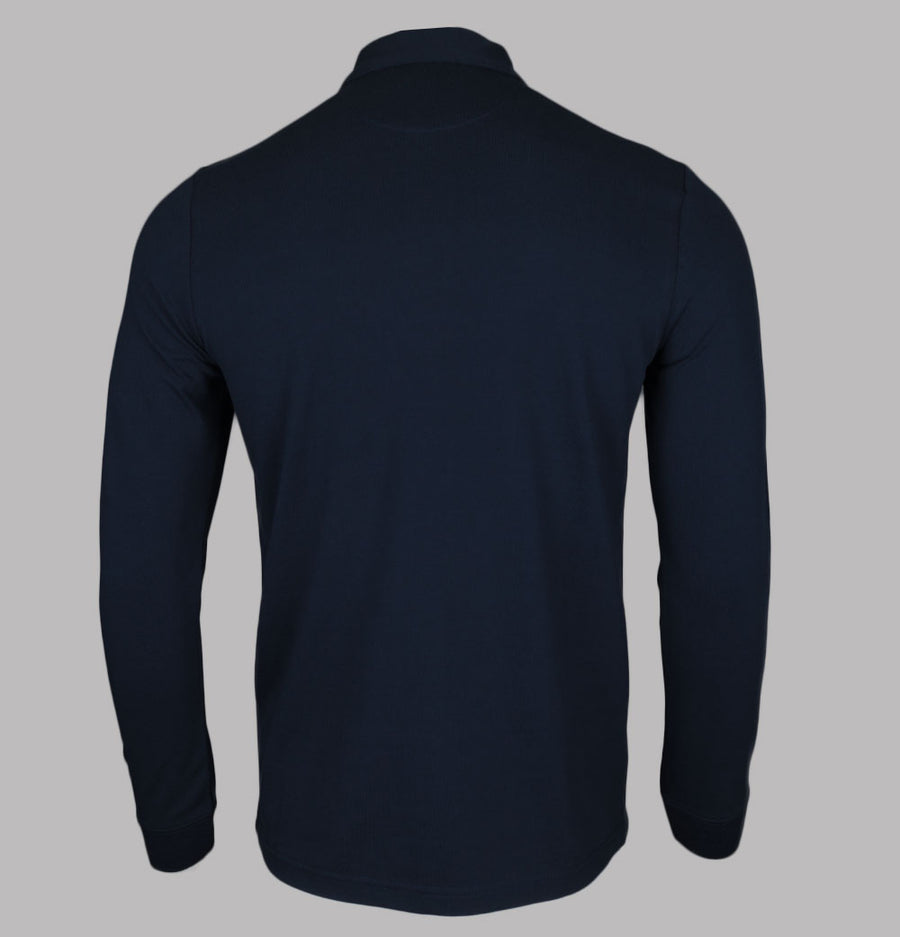 Farah Haslam Slim Fit LS Polo Shirt Navy