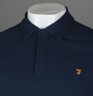 Farah Haslam Slim Fit LS Polo Shirt Navy