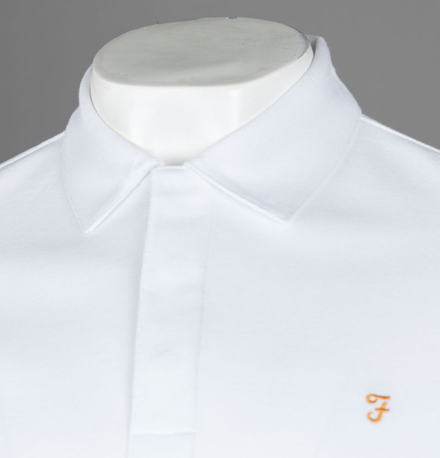 Farah Haslam Slim Fit LS Polo Shirt White